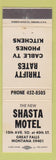 Matchbook Cover - Stasta Motel Great Falls MT