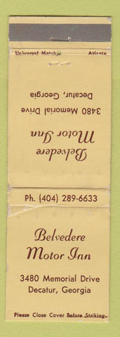 Matchbook Cover - Belvedere Motor Inn Decatur GA WORN
