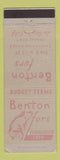 Matchbook Cover - Benton Furs Los Angeles CA