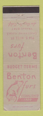 Matchbook Cover - Benton Furs Los Angeles CA