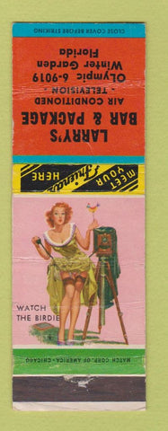 Matchbook Cover - Larry's Bar Liquor Winter Garden FL pinup WORN CREASES