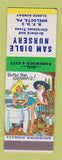 Matchbook Cover - Sam Dible Nursery Shelocta PA hillbilly