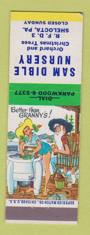 Matchbook Cover - Sam Dible Nursery Shelocta PA hillbilly