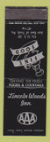 Matchbook Cover - Lincoln Woods Inn York PA