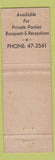 Matchbook Cover - Lincoln Woods Inn York PA