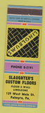 Matchbook Cover - Slaughter's Custom Floors Palmyra PA WEAR