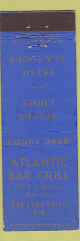 Matchbook Cover - Atlantic Bar Grill Pittsburgh PA
