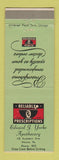 Matchbook Cover - Edward Yorke Apothecary Drug Wayne PA