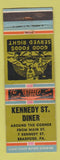 Matchbook Cover - Kennedy Street Diner Bradford PA