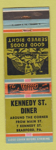 Matchbook Cover - Kennedy Street Diner Bradford PA