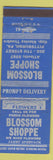Matchbook Cover - Blossom Shoppe Pittsburgh PA