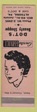 Matchbook Cover - Dot's Beauty Salon Barber Shoppe Juniata Altoona PA girlie