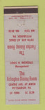 Matchbook Cover - Arlington Dining Room Fairfax Pittsburgh PA