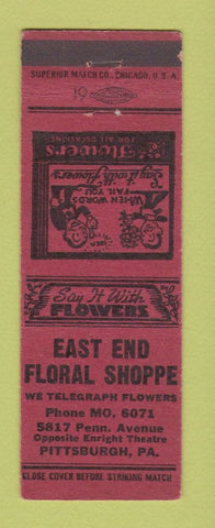 Matchbook Cover - East End Flower Shoppe Pittsburgh PA