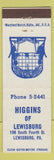 Matchbook Cover - Higgins of Lewisburg PA
