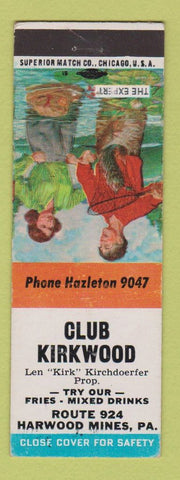 Matchbook Cover - Club Krikwood Harwood Mines PA