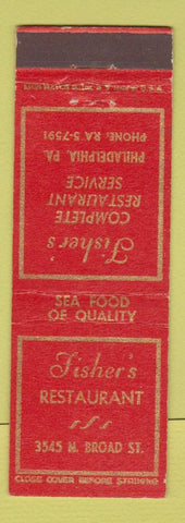 Matchbook Cover - Fisher's Restaurant Philadelphia PA