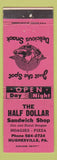 Matchbook Cover - Half Dollar Sandwich Shop Pizza Hughesville PA