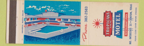 Matchbook Cover - Tropicana Inn Motel Denton TX