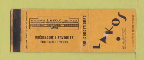 Matchbook Cover - Lakos Restaurant Muskegon MI