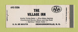Matchbook Cover - Village Inn Restaurant Hendersonville NC