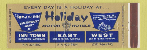 Matchbook Cover - Holiday Motor Hotels Harrisburg PA full length