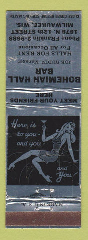 Matchbook Cover - Bohemian Hall Bar Milwaukee WI girlie