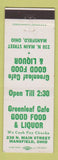 Matchbook Cover - Greenleaf Cafe Mansfield OH