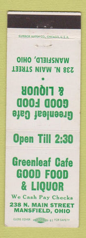 Matchbook Cover - Greenleaf Cafe Mansfield OH
