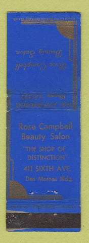 Matchbook Cover - Rose Campbell Beauty Salon Des Moines IA