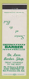 Matchbook Cover - De Luxe Barber Shop San Francisco CA