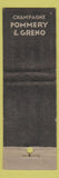 Matchbook Cover - Champagne Pommery Greno Reims WEAR