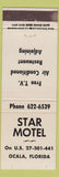 Matchbook Cover - Star Motel Ocala FL