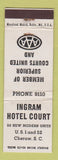 Matchbook Cover - Ingram Hotel Court Cheraw SC