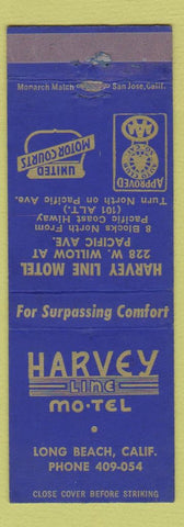 Matchbook Cover - Harvey Line Motel Long Beach CA