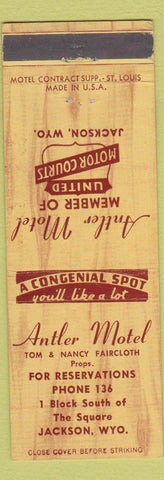 Matchbook Cover - Antler Motel Jackson WY