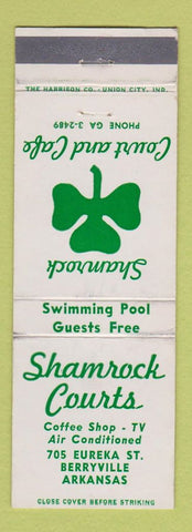 Matchbook Cover - Shamrock Courts Berryville AR Shamrock