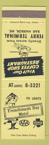 Matchbook Cover - Frenchman's Bay Motel Bar Harbor ME