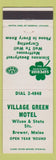 Matchbook Cover - Village Green Motel Brewer ME