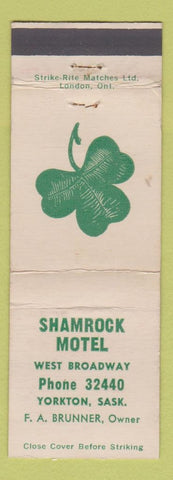 Matchbook Cover - Shamrock Motel Yorkton SK