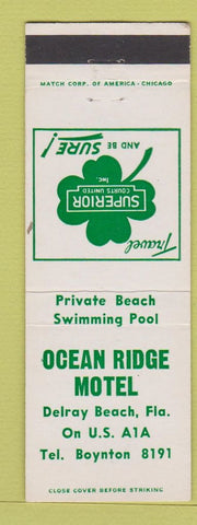 Matchbook Cover - Ocean Ridge Motel Delray Beach FL