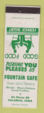 Matchbook Cover - Fountain Cafe Calamus IA