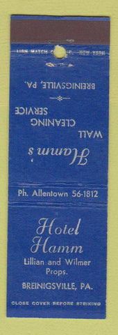 Matchbook Cover - Hotel Hamm Breinigsville PA