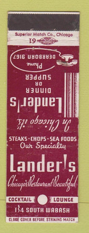 Matchbook Cover - Lander's Restaurant Chicago IL