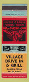 Matchbook Cover - Village Drive In Grill Canyon TX