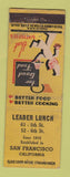 Matchbook Cover - Leader Lunch San Francisco CA WEAR