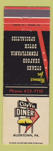 Matchbook Cover - City VU Diner Allentown PA