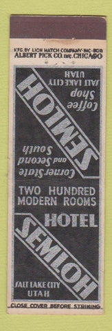 Matchbook Cover - Hotel Semlon Salt Lake City UT