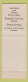 Matchbook Cover - Aviation Club Salt Lake City UT