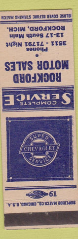 Matchbook Cover - Rockford Chevrolet MI